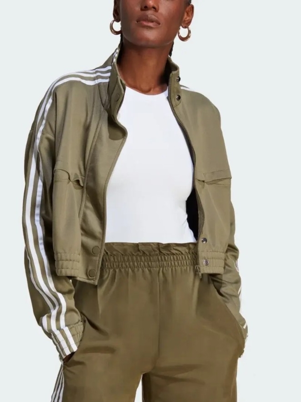 adidas Olive Green Jacket with White Logo